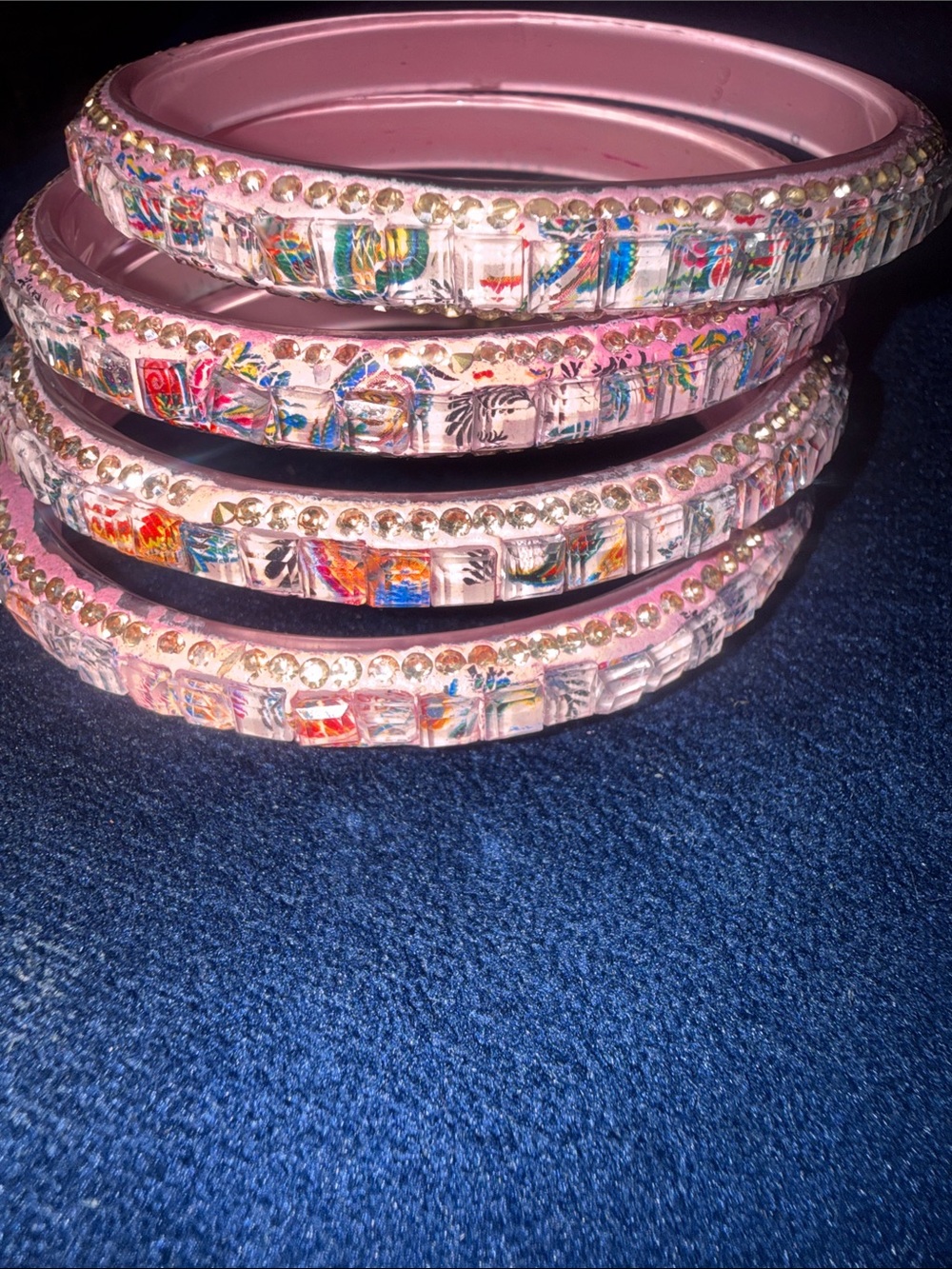 Pink Rhinestone Bangle Bracelet - Picture 13 of 13